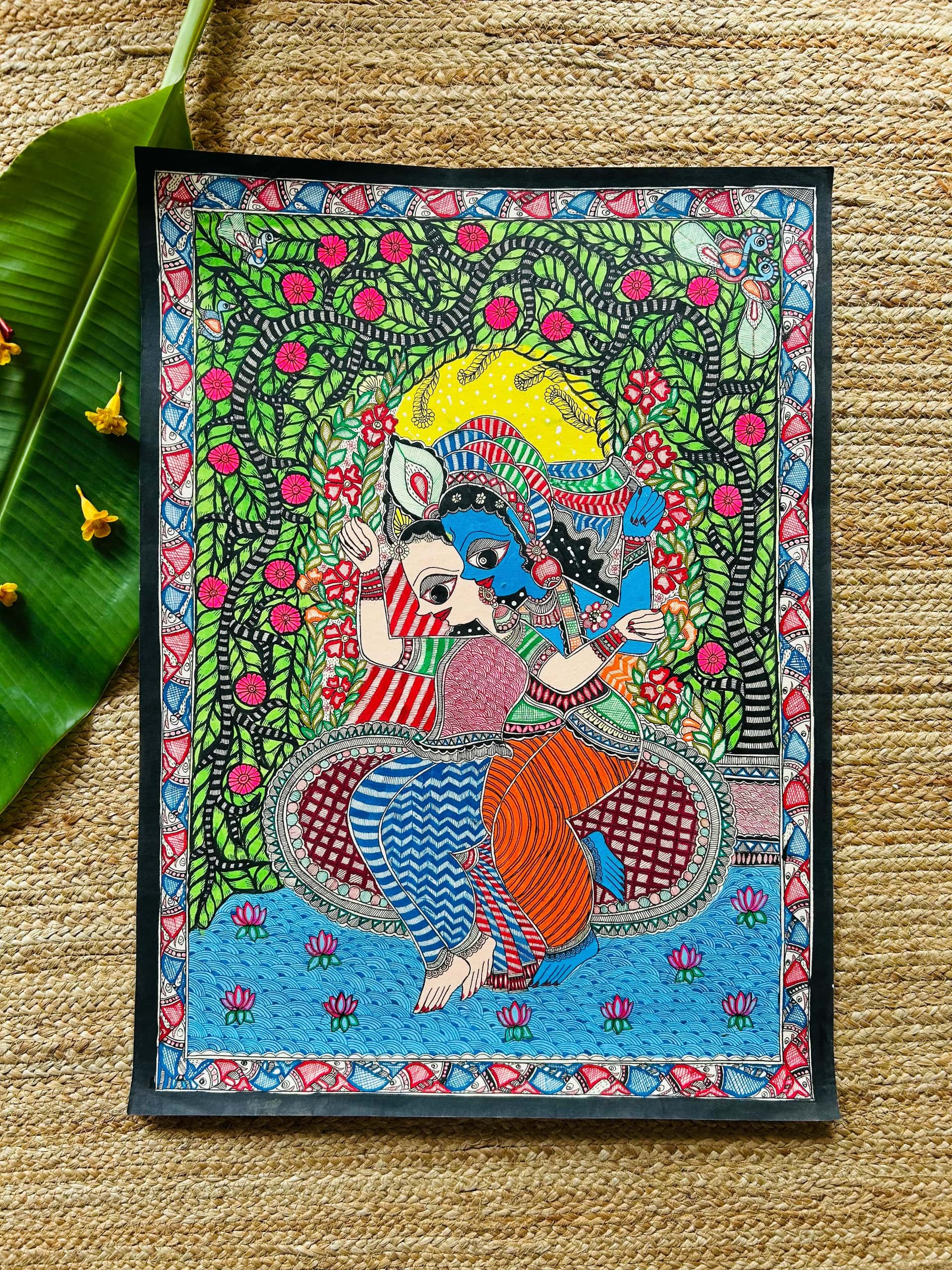 Radha Krishna Mithila Wall Hanging