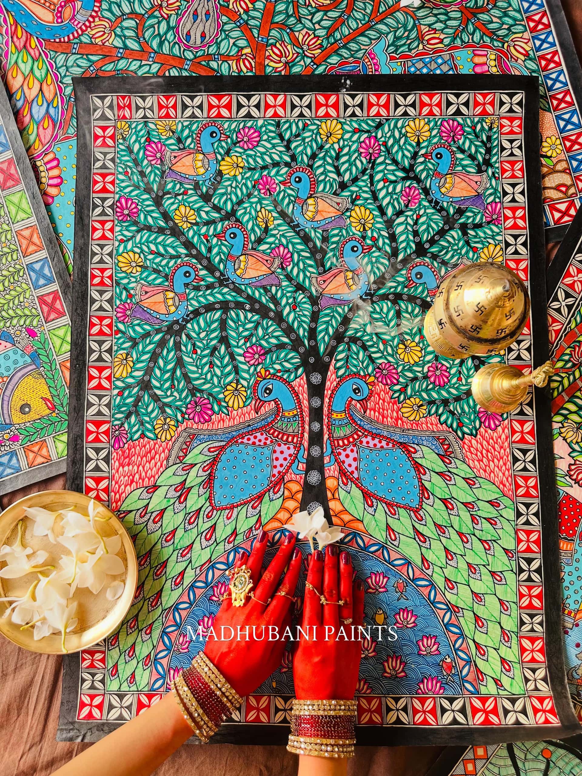 Fish Pond Mithila Wall Hanging