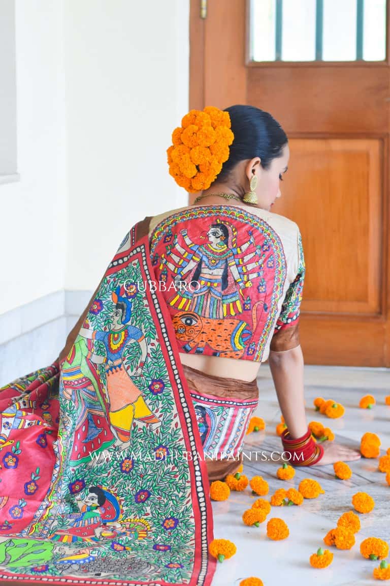 SHAMBHAVI Handpainted Madhubani Tussar Silk Blouse