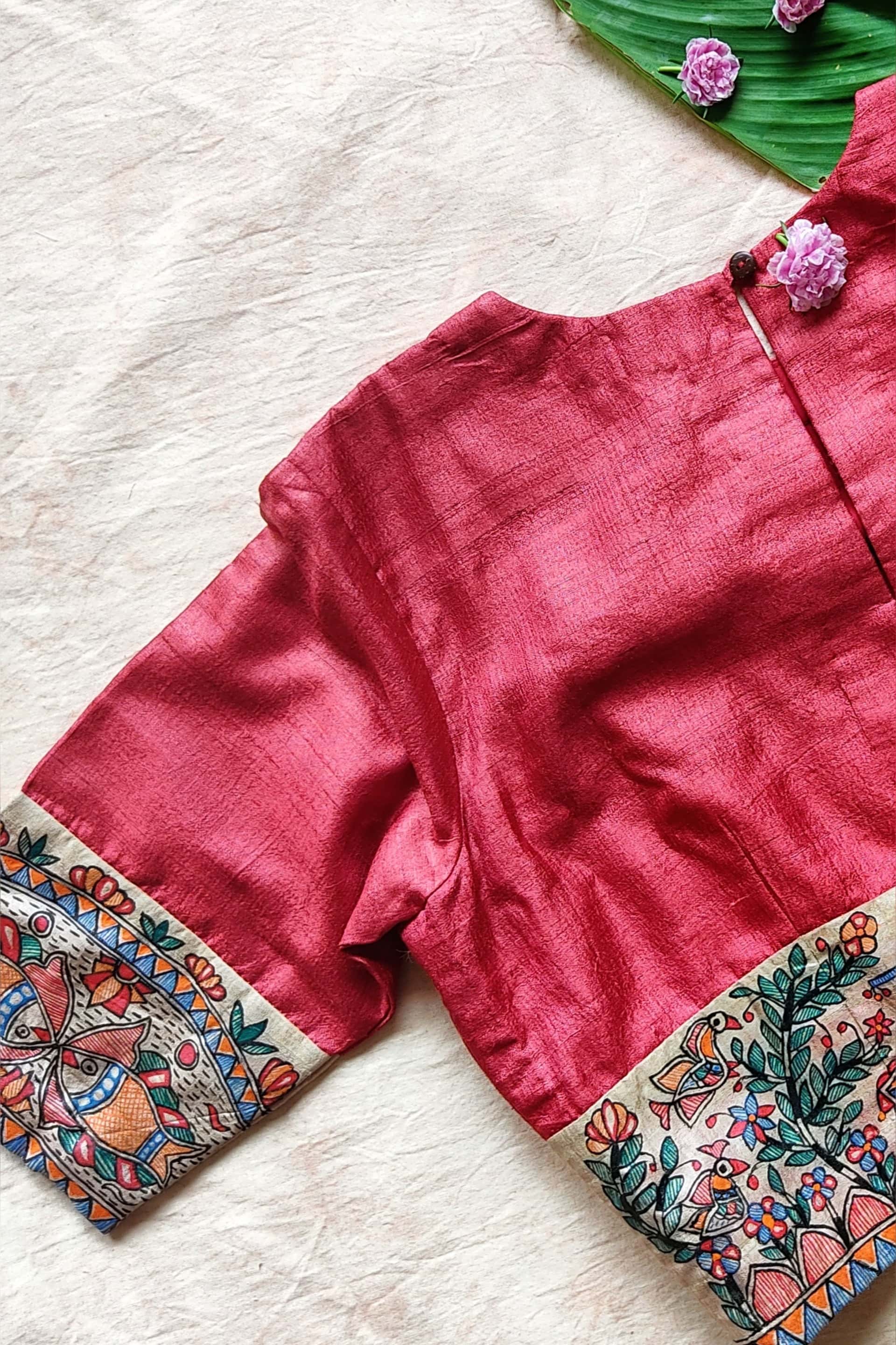 Handpainted 'Radha - Krishna' Madhubani Blouse