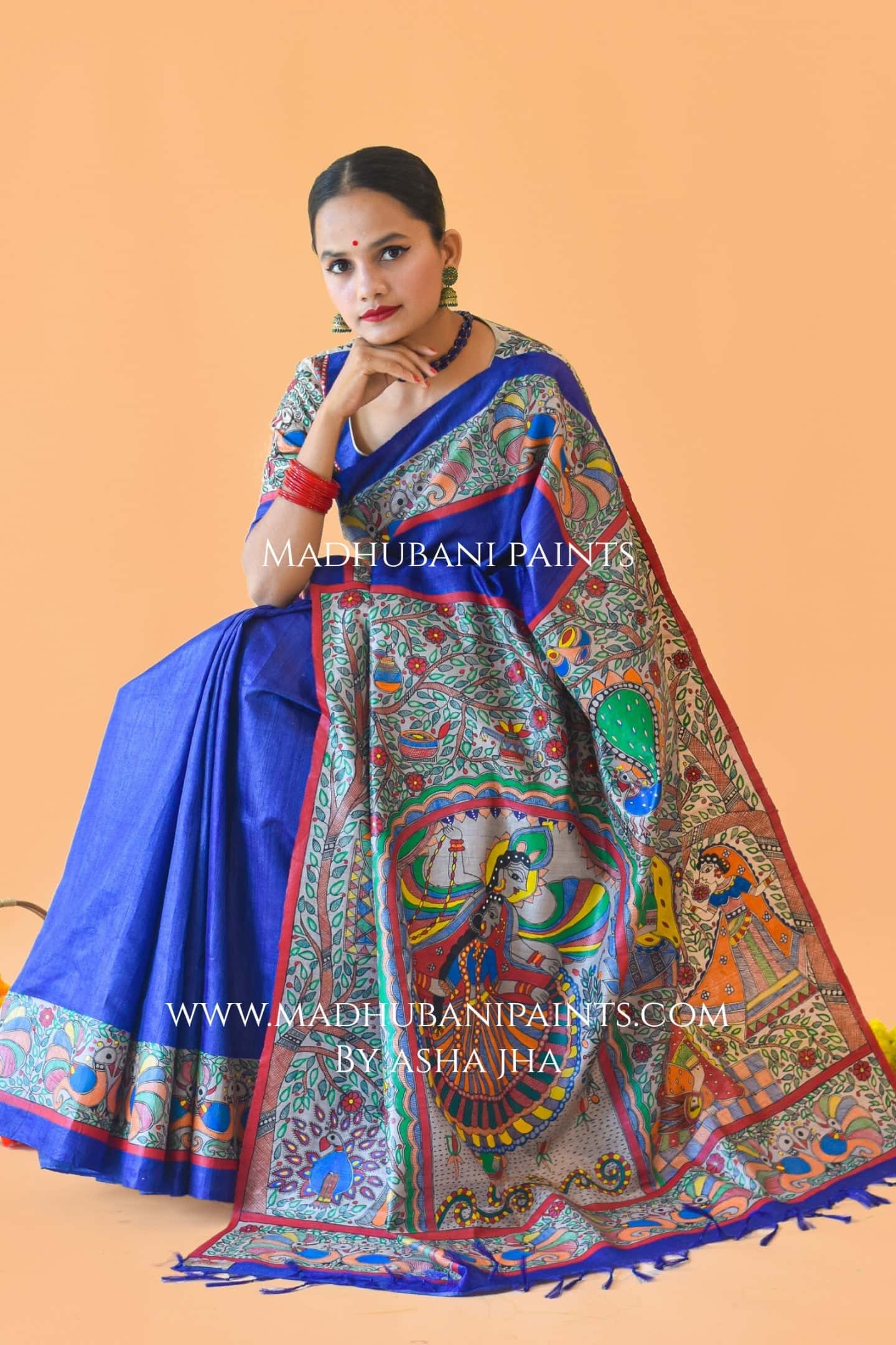 'MANMOHANA' Tussar Silk Saree Blouse Set