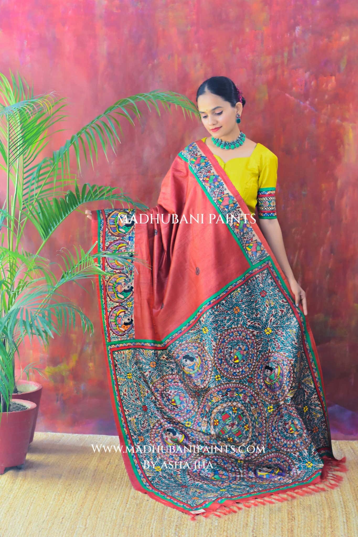 GUDIYA Handpainted Tussar Silk Saree