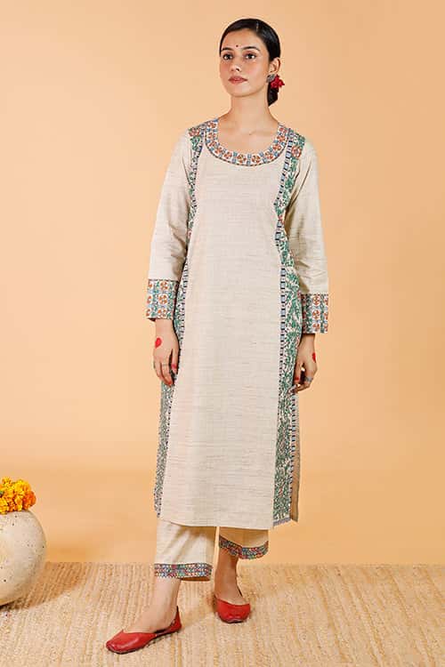 'Mithila Baag' Handpainted Madhubani cotton Kurta