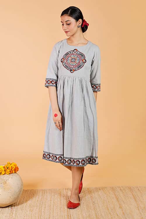 'Mandara' Handpainted Madhubani Dress