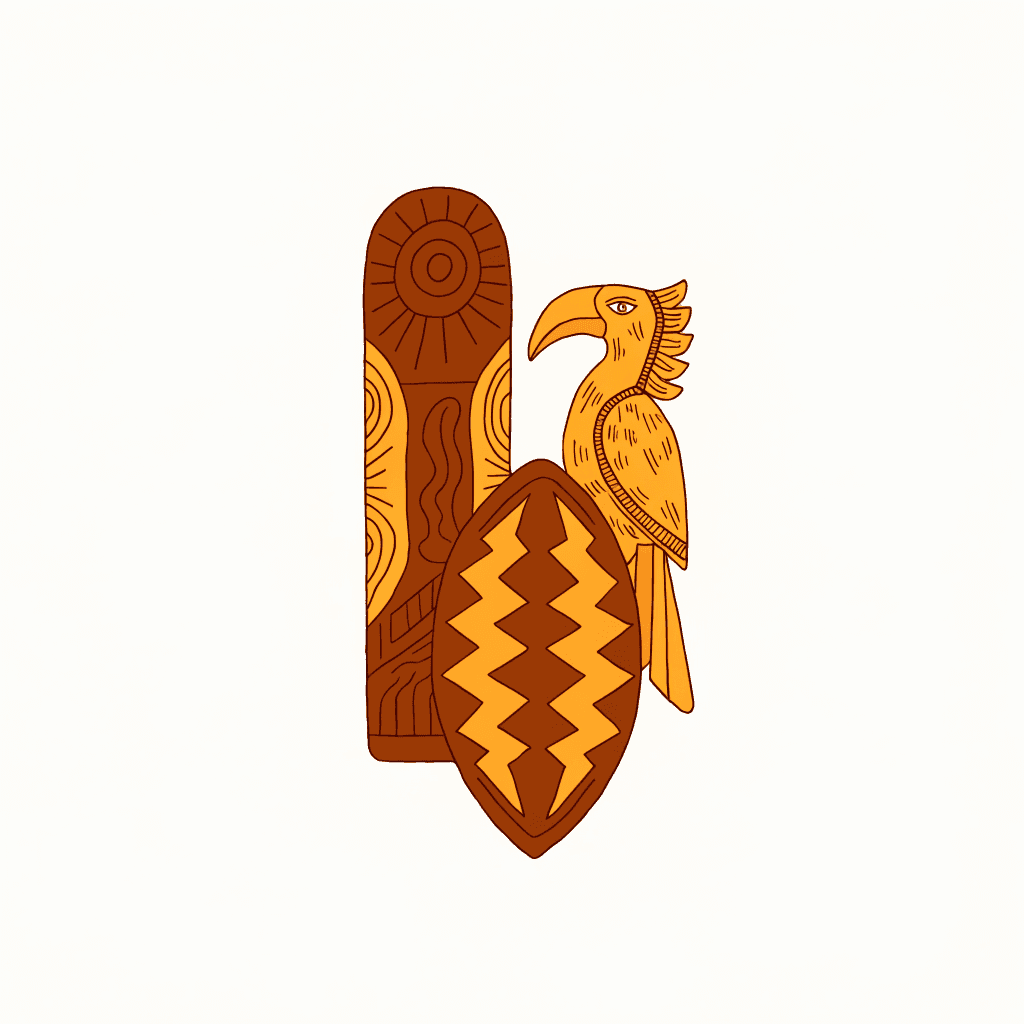 Naga Wood Carving — Totems and Panels from Nagaland — illustration