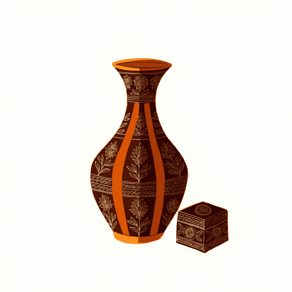 Bidriware — Silver Inlay on Blackened Metal — illustration