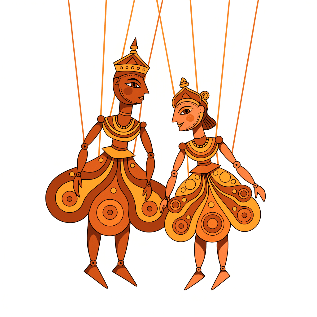 The Kathputli Puppets of Rajasthan's Bhat Bards — illustration