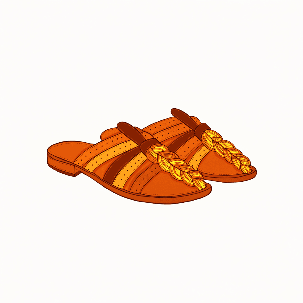 The Kolhapuri Chappal, India's Hand-Stitched Classic — illustration