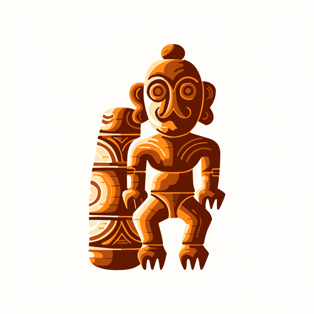 Wancho Wood Carving from Longding, Arunachal Pradesh — illustration