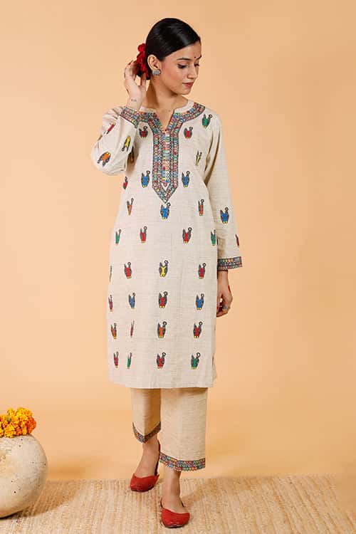 'Nandi' Handpainted Madhubani Cotton Pant