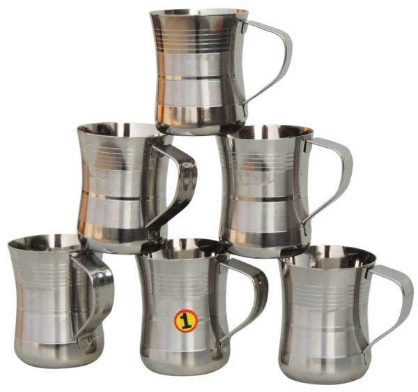 Steel Glass (Gilas) (Cup), 3 inch, Set of 6, Vedikcraft Moradabad