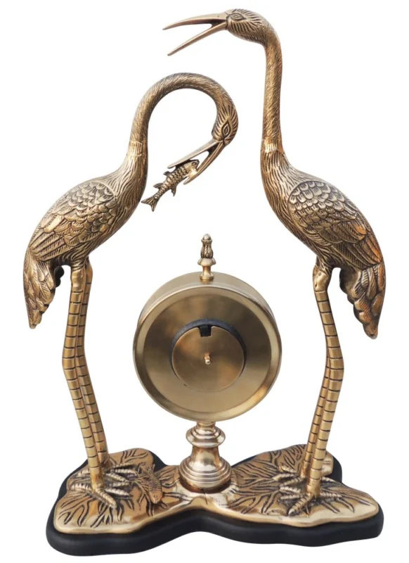 Aluminium Clock With Duck Pair, 21.5 inch