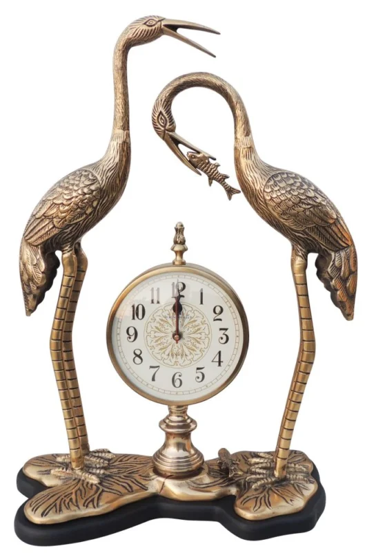 Aluminium Clock With Duck Pair, 21.5 inch