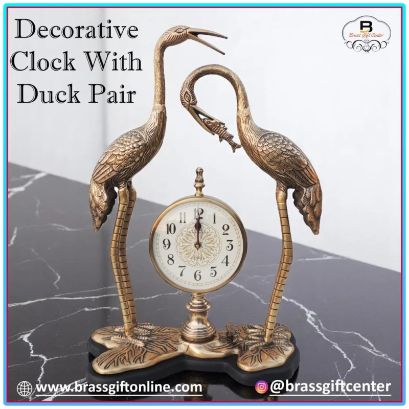 Aluminium Clock With Duck Pair, 21.5 inch – Antique Décor