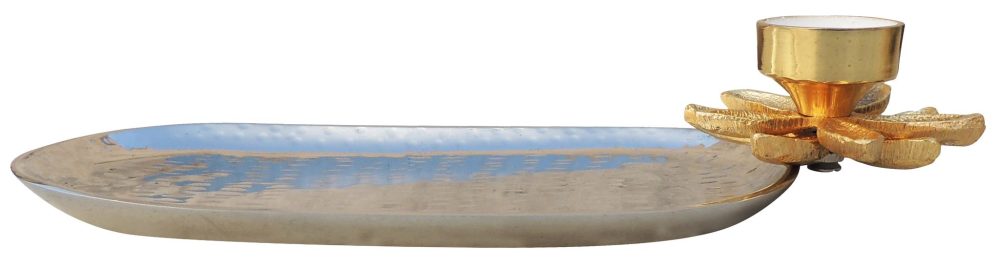 Aluminium Serving Tray (Oval), 11.5 inch, Vedikcraft Moradabad