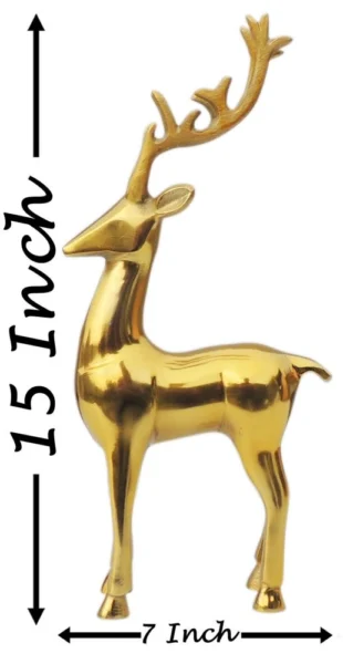 Aluminium Deer Showpiece, 15 inch, Vedikcraft Moradabad