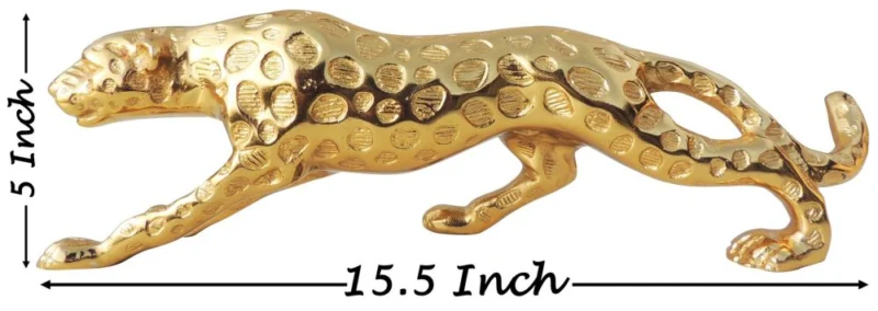 Aluminium Animal Showpiece (Leopard), 5 inch, 1.44 kg – for Table Décor