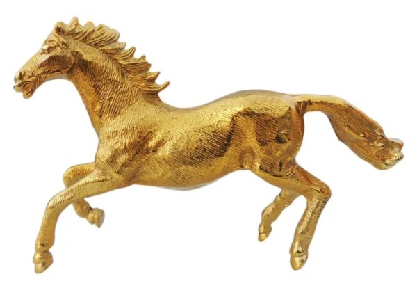 Aluminium Horse Showpiece (Running), 7.5 inch, 1.14 kg, Vedikcraft Moradabad