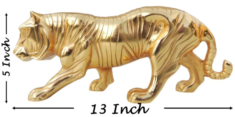 Aluminium Tiger Showpiece, 5 inch, 1.72 kg – for Table Décor