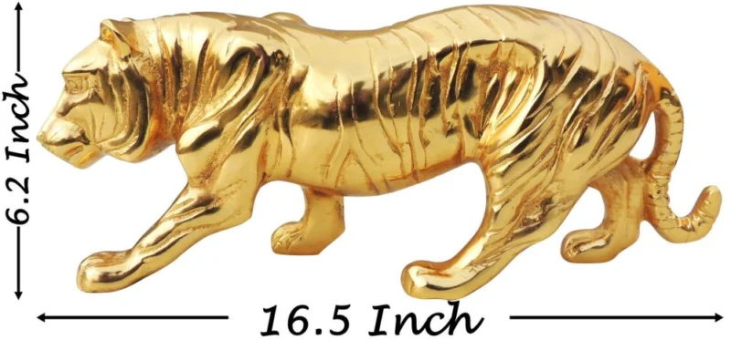 Aluminium Tiger Showpiece, 6.2 inch, 2.66 kg – for Table Décor