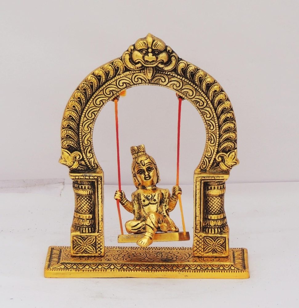 Laddu Gopal Jhula Idol in Aluminium, on Jhula, Vedikcraft Moradabad