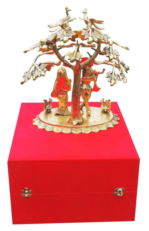 Radha Krishna Idol in Aluminium, Standing, 16 inch