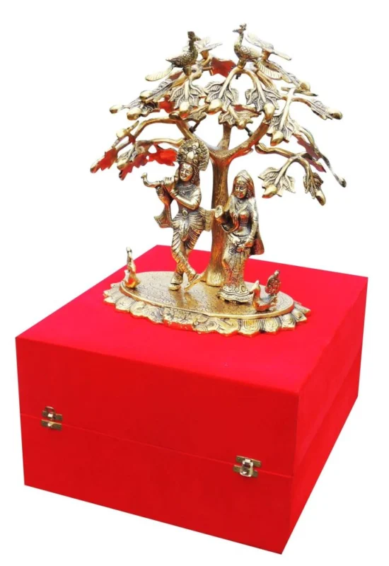 Radha Krishna Idol in Aluminium, Standing, 16 inch