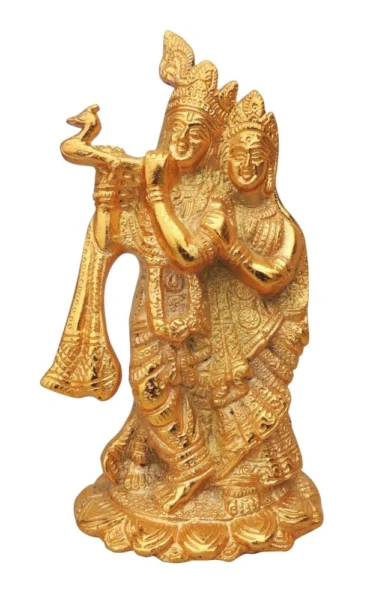 Radha Krishna Idol in Aluminium, 7.5 inch, Vedikcraft Moradabad