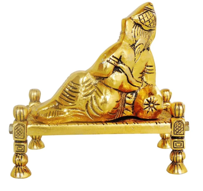 Ganesh Ji Idol in Aluminium (Bed), 6 inch