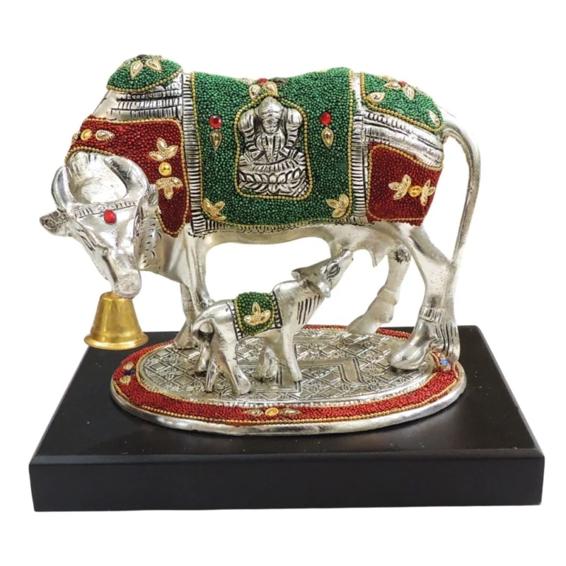 Aluminium Cow with Calf Showpiece – for Table Décor