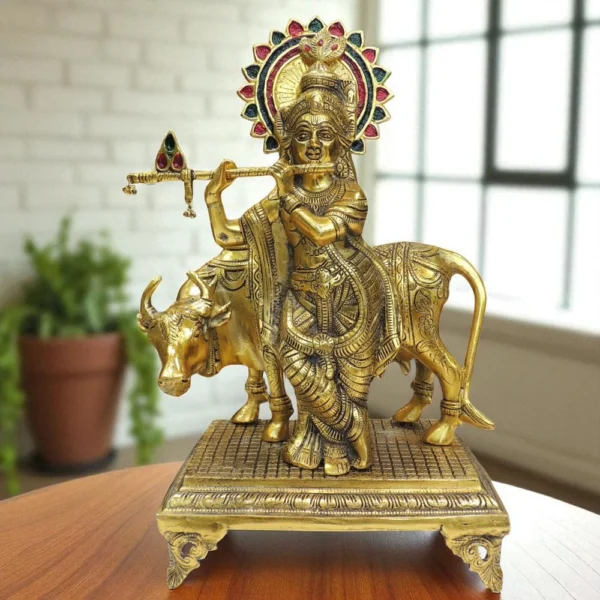 Krishna Ji with Flute Idol in Aluminium, 20 inch, Vedikcraft Moradabad