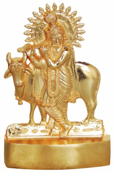 Krishna Ji with Flute Idol in Aluminium, 4.5 inch, Vedikcraft Moradabad