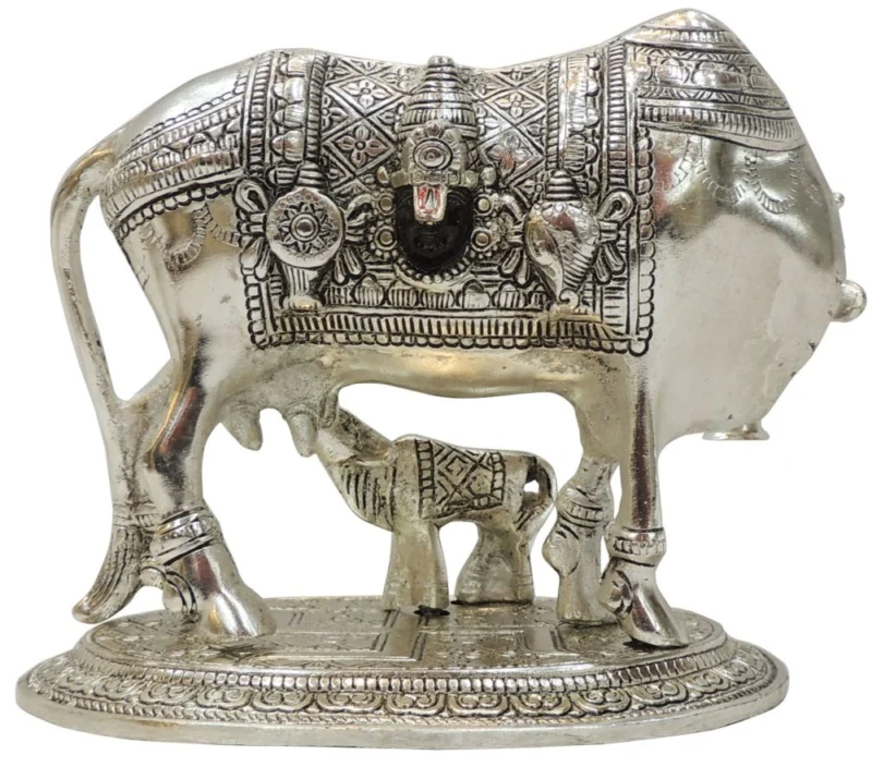 Aluminium Cow Showpiece, 6 inch, 720 g
