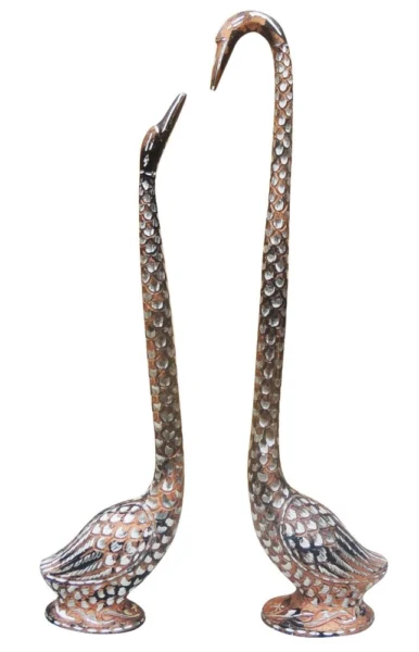 Aluminium Duck Showpiece Pair, 20 inch, design AN233-A, Vedikcraft Moradabad