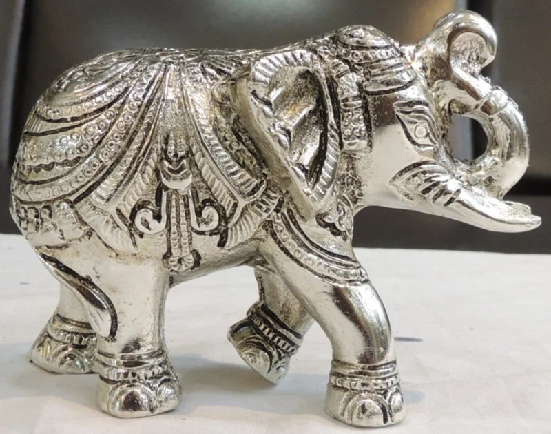 Aluminium Elephant Showpiece, 3.5 inch, 340 g