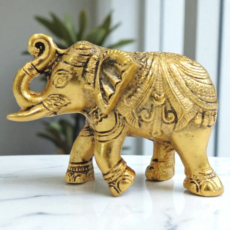 Aluminium Elephant Showpiece, 3.5 inch, 360 g – for Vastu and Décor