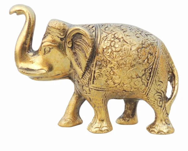Aluminium Elephant Showpiece, 5 inch, 470 g, Vedikcraft Moradabad