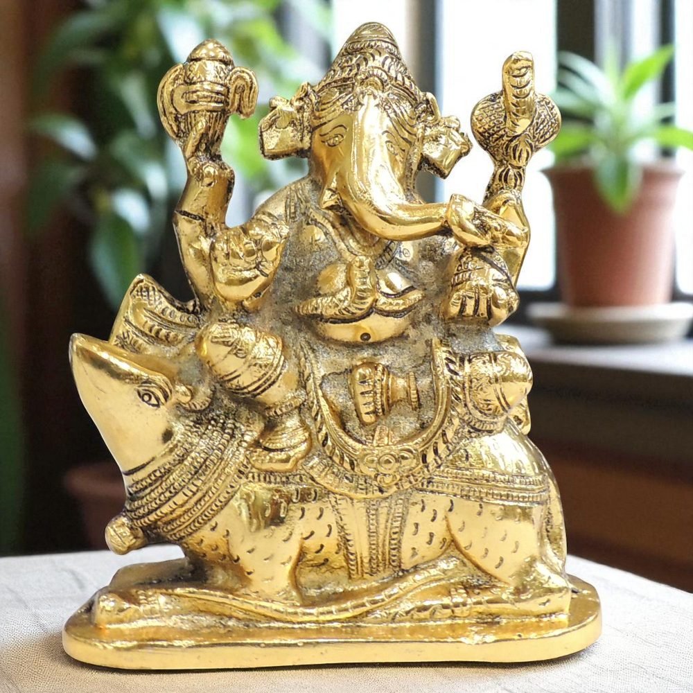 Ganesh Ji Idol in Aluminium, 8 inch, Vedikcraft Moradabad