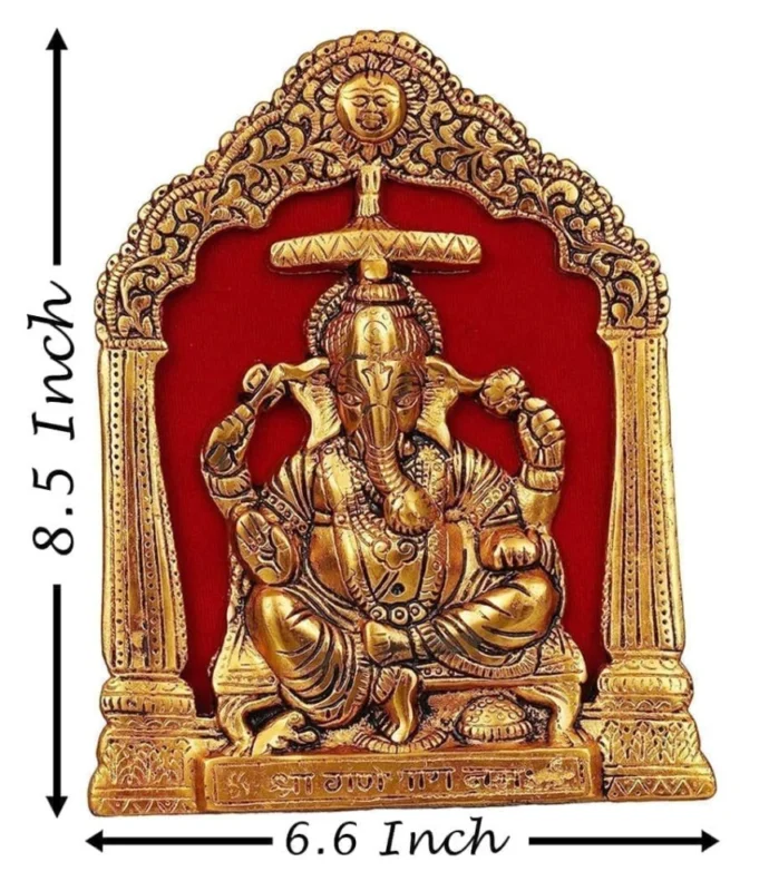 Ganesh Ji Idol in Aluminium, 8.5 inch, design AS464-G