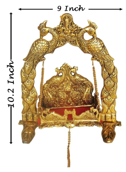 Laddu Gopal Jhula Idol in Aluminium, on Jhula (Ganesh), 10.2 inch, Vedikcraft Moradabad