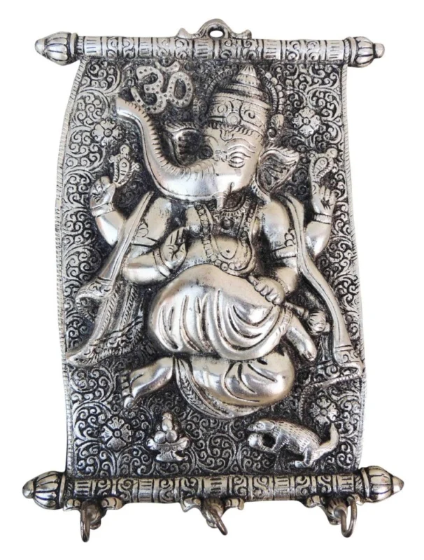 Aluminium Wall Hanging Decorative (Ganeshji Key), 7.7 inch