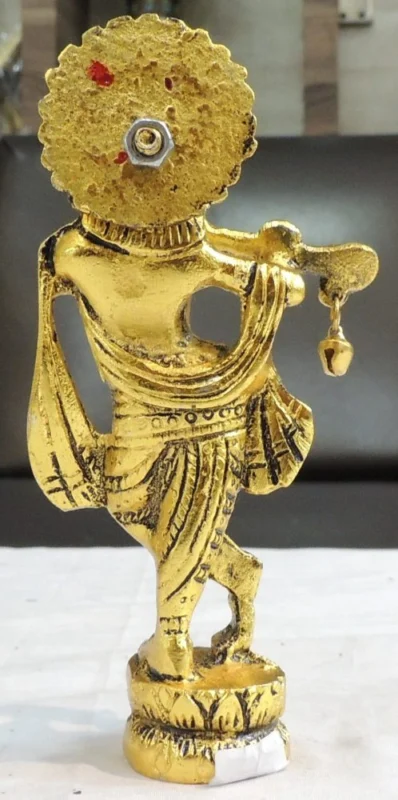 Krishna Ji with Flute Idol in Aluminium, 5.5 inch