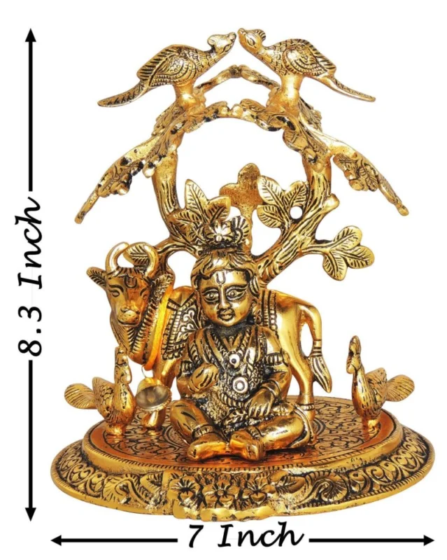 Laddu Gopal Idol in Aluminium, 8.3 inch – for Pooja Room