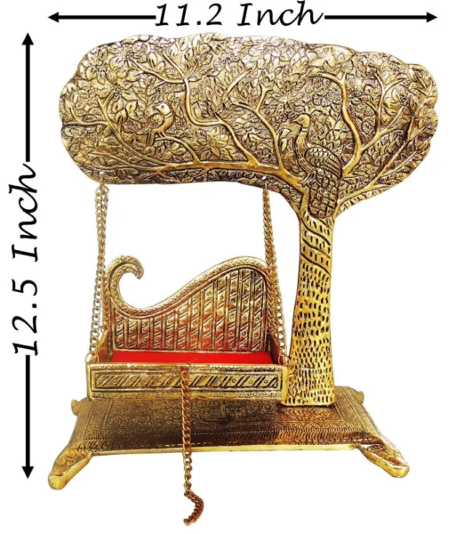 Laddu Gopal Jhula Idol in Aluminium, on Jhula (Gopla), 12.5 inch, Vedikcraft Moradabad