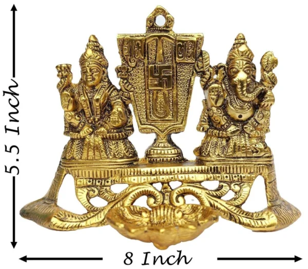 Aluminium Laxmi Deepak (Lamp) (Ganesh), 5.5 inch, Vedikcraft Moradabad