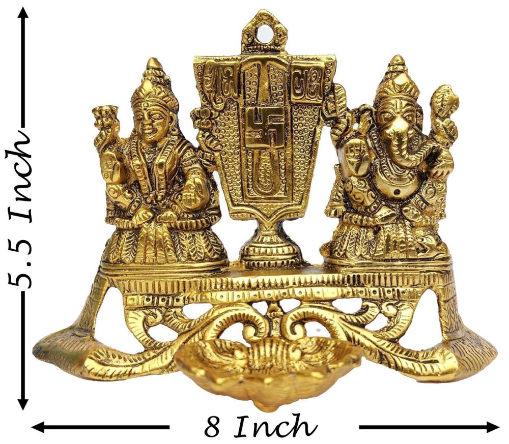 Aluminium Laxmi Deepak (Lamp) (Ganesh), 5.5 inch, Vedikcraft Moradabad