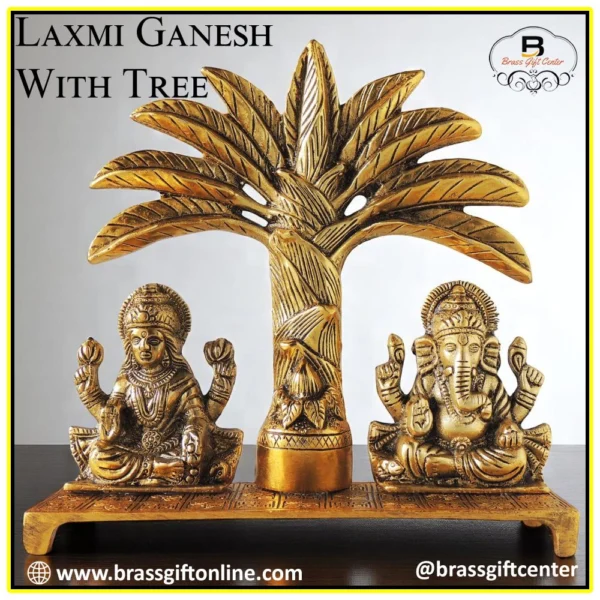 Laxmi Ganesh Murti Pair in Aluminium, 10 inch, Vedikcraft Moradabad