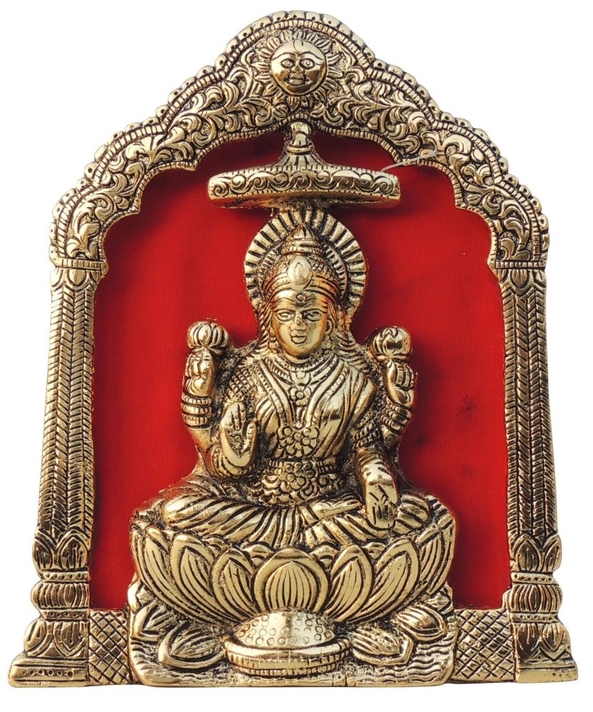 Lakshmi Ji Idol in Aluminium (Laxmi), 8.5 inch, Vedikcraft Moradabad