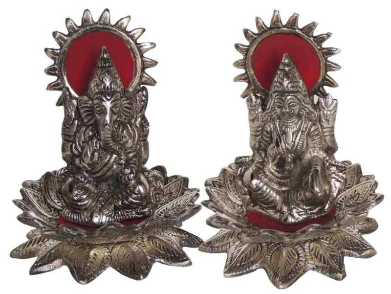 Laxmi Ganesh Murti Pair in Aluminium