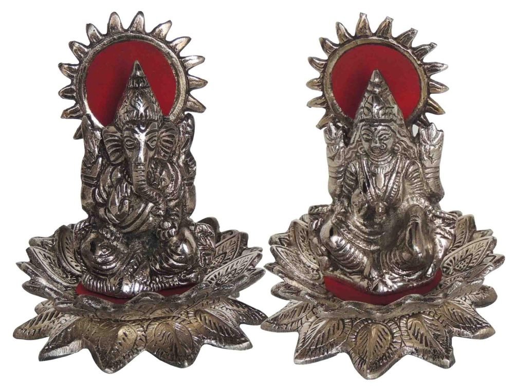 Laxmi Ganesh Murti Pair in Aluminium, Vedikcraft Moradabad